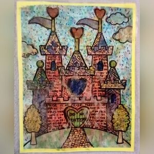 🎨Castle Watercolor Painting Art🖼